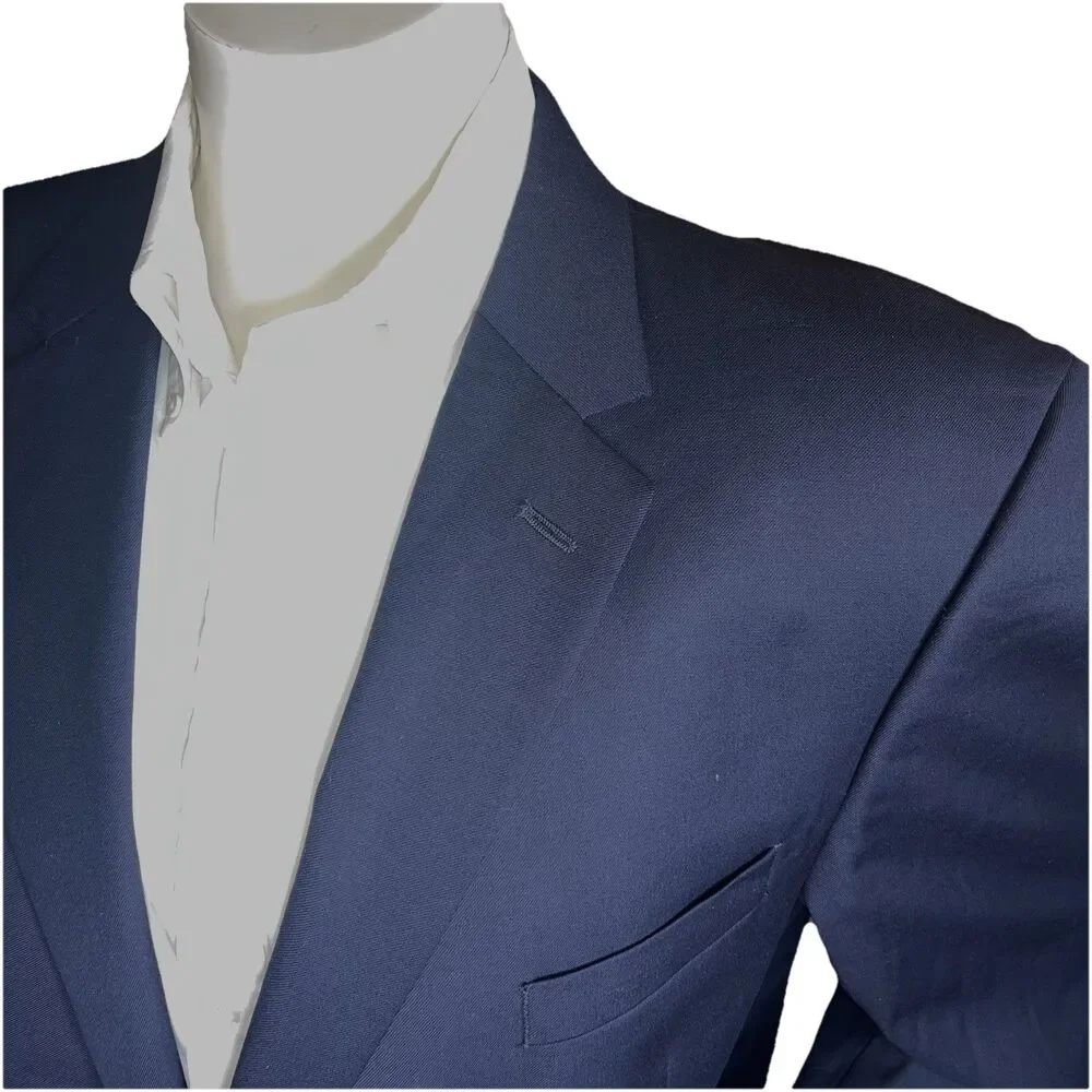 Joseph & Feiss Gold Classic Fit Wool Blazer Men 48S Navy Sport Coat Jacket